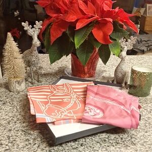 Equestriam Theme Pink and Red Patterned Scarves